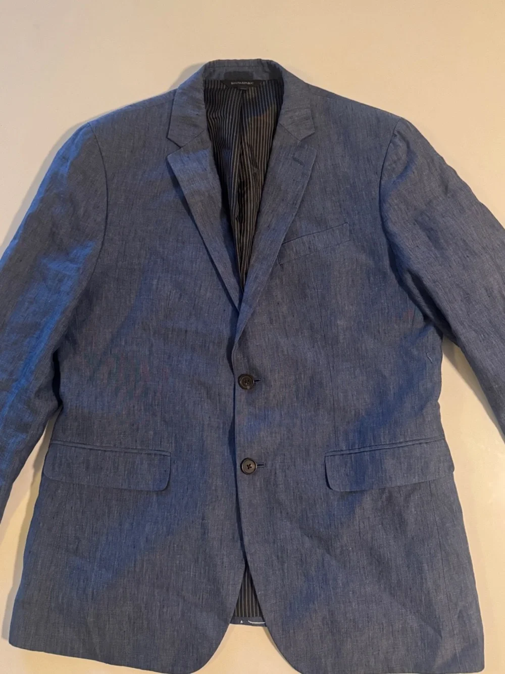 Banana Republic Blue Linen Notch Lapel Sport Coat
